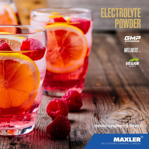 Maxler Electrolyte Powder – Lemon Raspberry Flavor, 204g 3