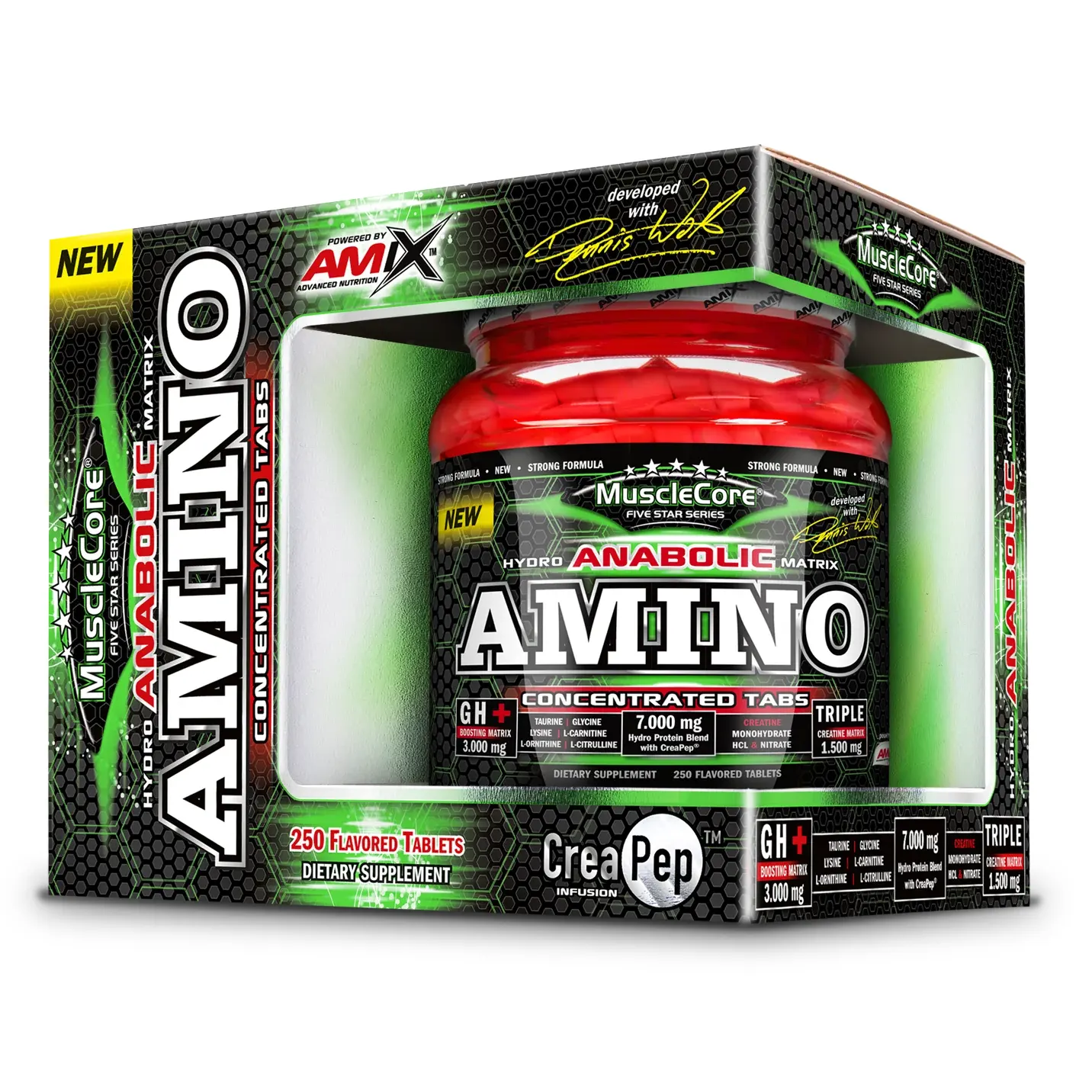 Amix MuscleCore Anabolic Amino with CreaPEP - 250 Flavored Tablets 1