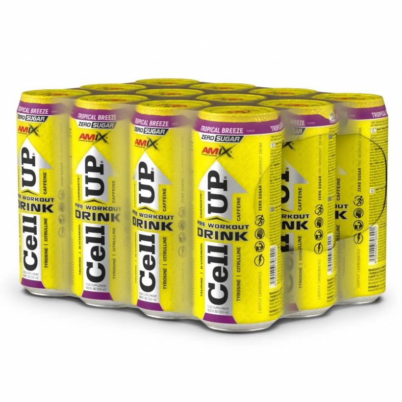 Amix CellUP PreWorkout Drink Tropical Breeze Flavor - 500ml x 12pcs 1