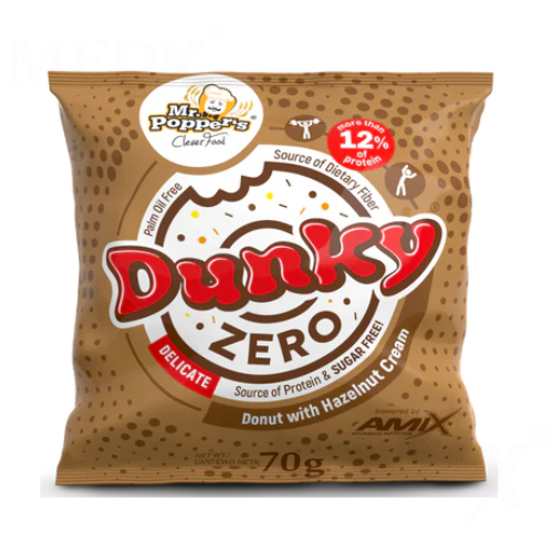Mr. Poppers Dunky Zero – Donut with Hazelnut Cream, 70g 1
