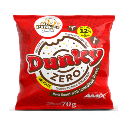 Mr. Poppers Dunky Zero – Dark Donut with Speculoos Cream, 70g