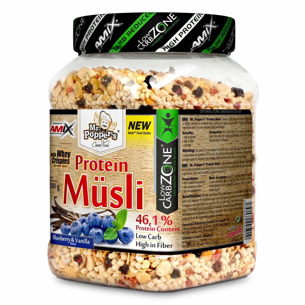 Amix Mr. Poppers Protein Musli Blueberry Vanilla - 500gm