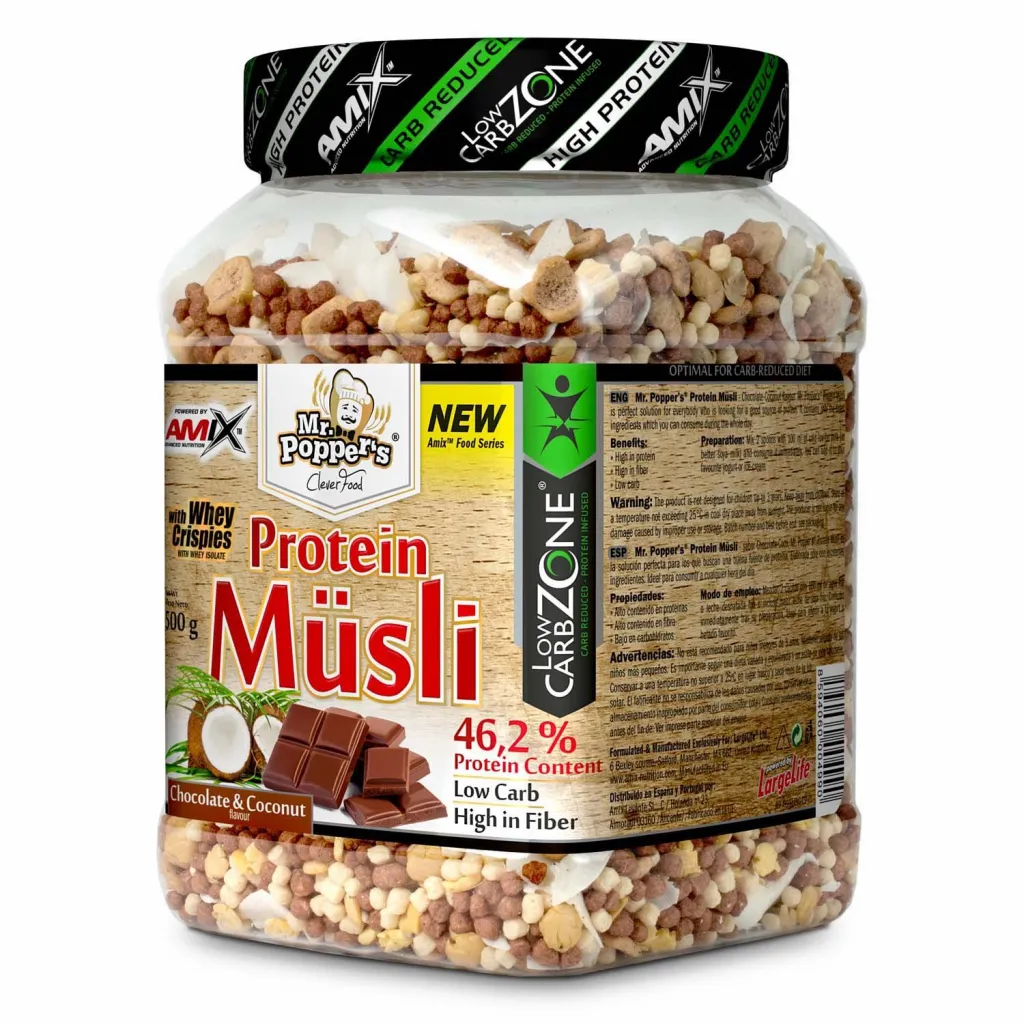 Amix Mr. Poppers Protein Musli Chocolate Coconut - 500gm 1
