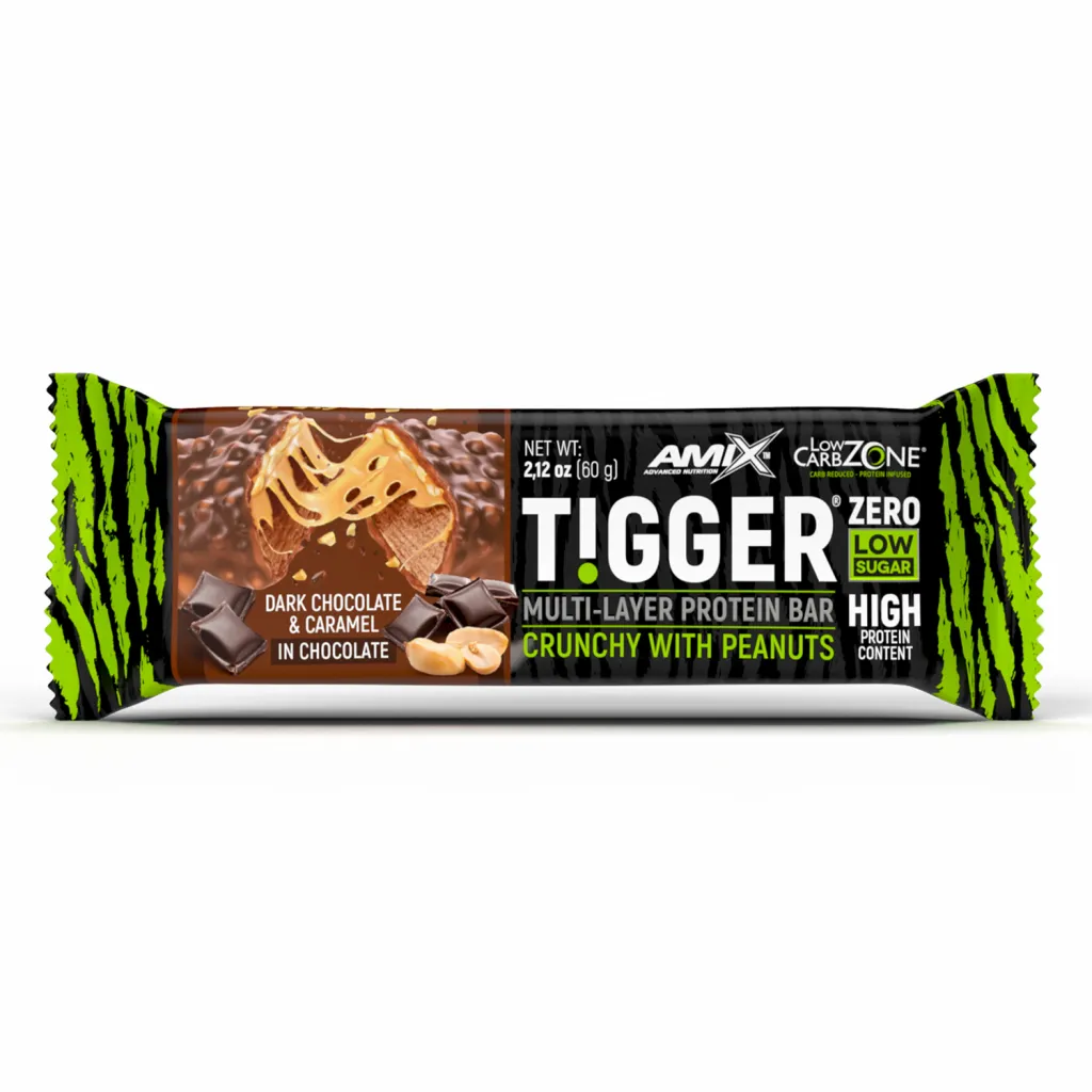Amix Tigger Zero bar Dark Chocolate Caramel - 60gm