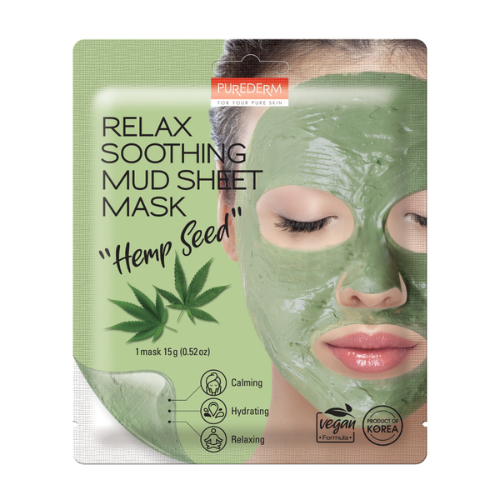 Purederm Mud Sheet Hemp Seed Mask ADS-833 1
