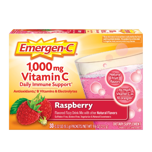 Emergen-C Vitamin C 1000mg Raspberry 30 Packs