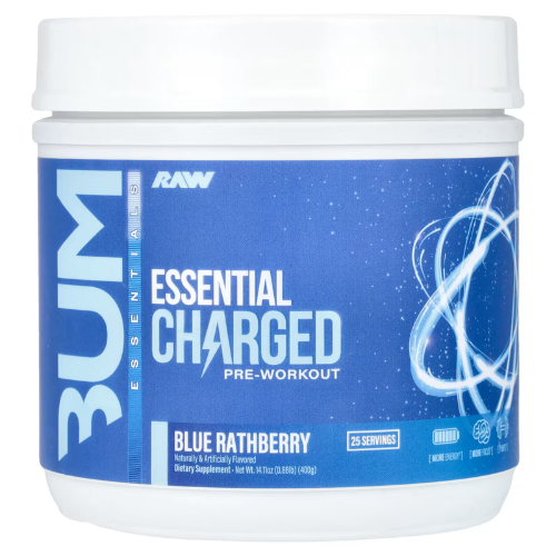 Raw Bum Essential Performance Pre-Workout - Blue Rathberry Flavor 1