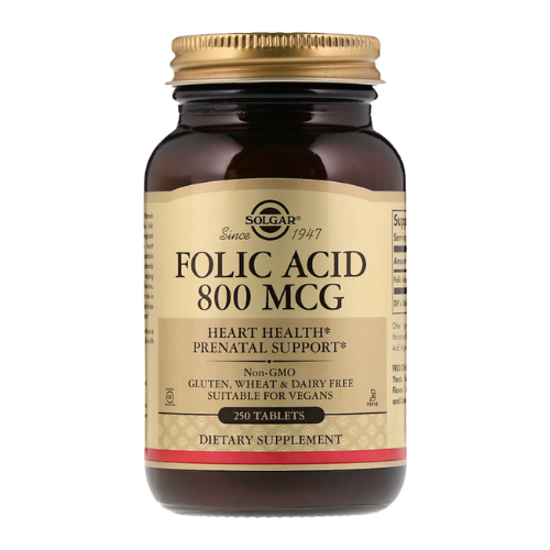Solgar Folic Acid Tablets 800 Mcg, 250 Tablets 1