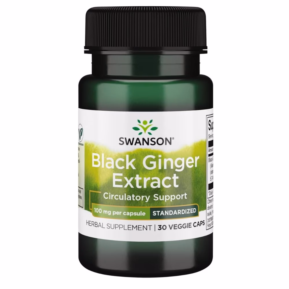 Swanson Black Ginger Extract 100mg Veg Capsules 30s