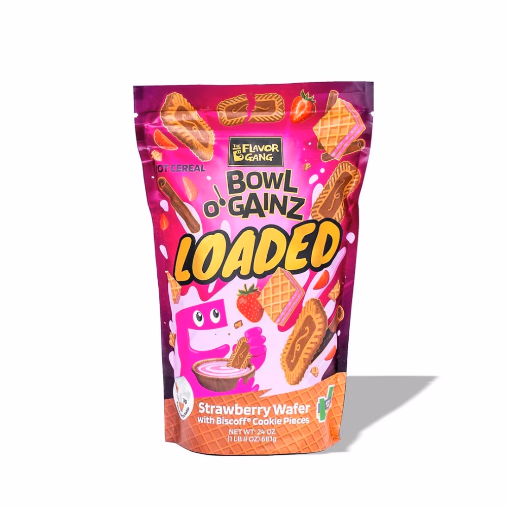 The Flavour Gang Hot Cereal Bowl Gainz Loaded Strawberry Wafer – 681 g
