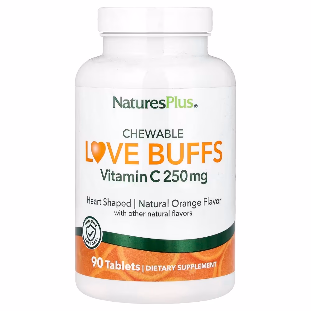 Nature’s Plus Chew Love Buffs Vitamin C 250 mg Tablets – 90 Count