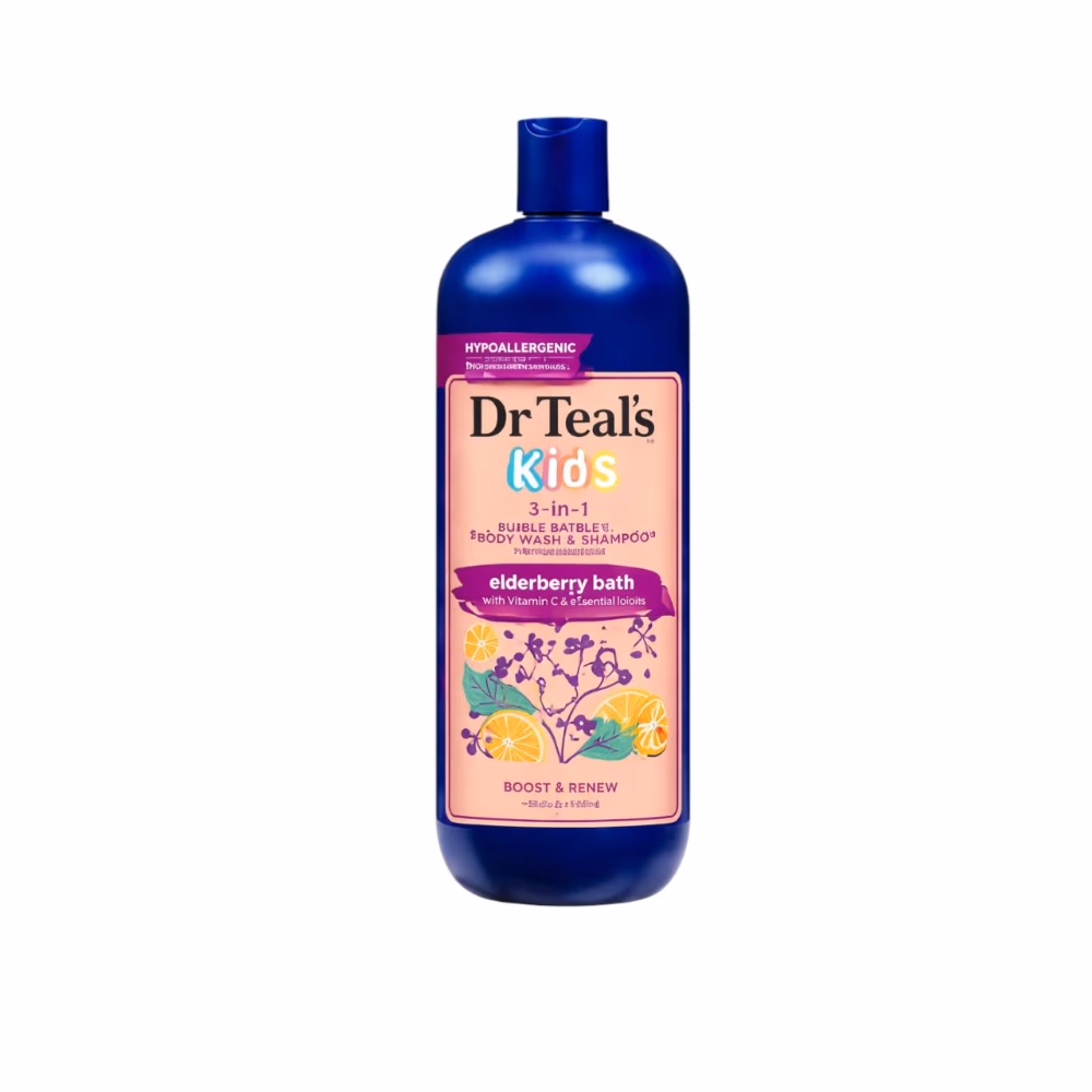 Dr Teal’s Kids 3 in 1 Elderberry Bath, Wash & Shampoo 591ml 1