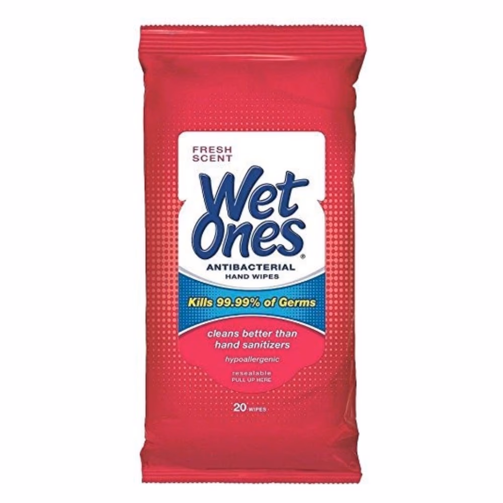 Wet Ones Antibacterial Hand Wipes 20s 1